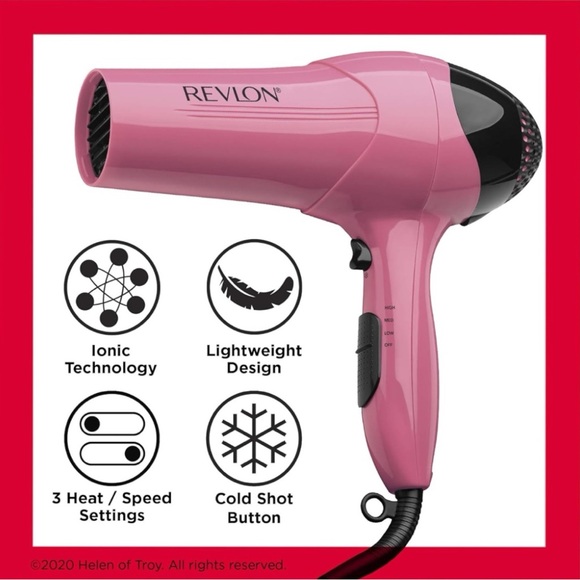 REVLON®️ IONIC 1875W HAIR DRYER, LIGHTWEIGHT, 3 TEMPS & COLD SHOT! EUC! - Picture 8 of 16